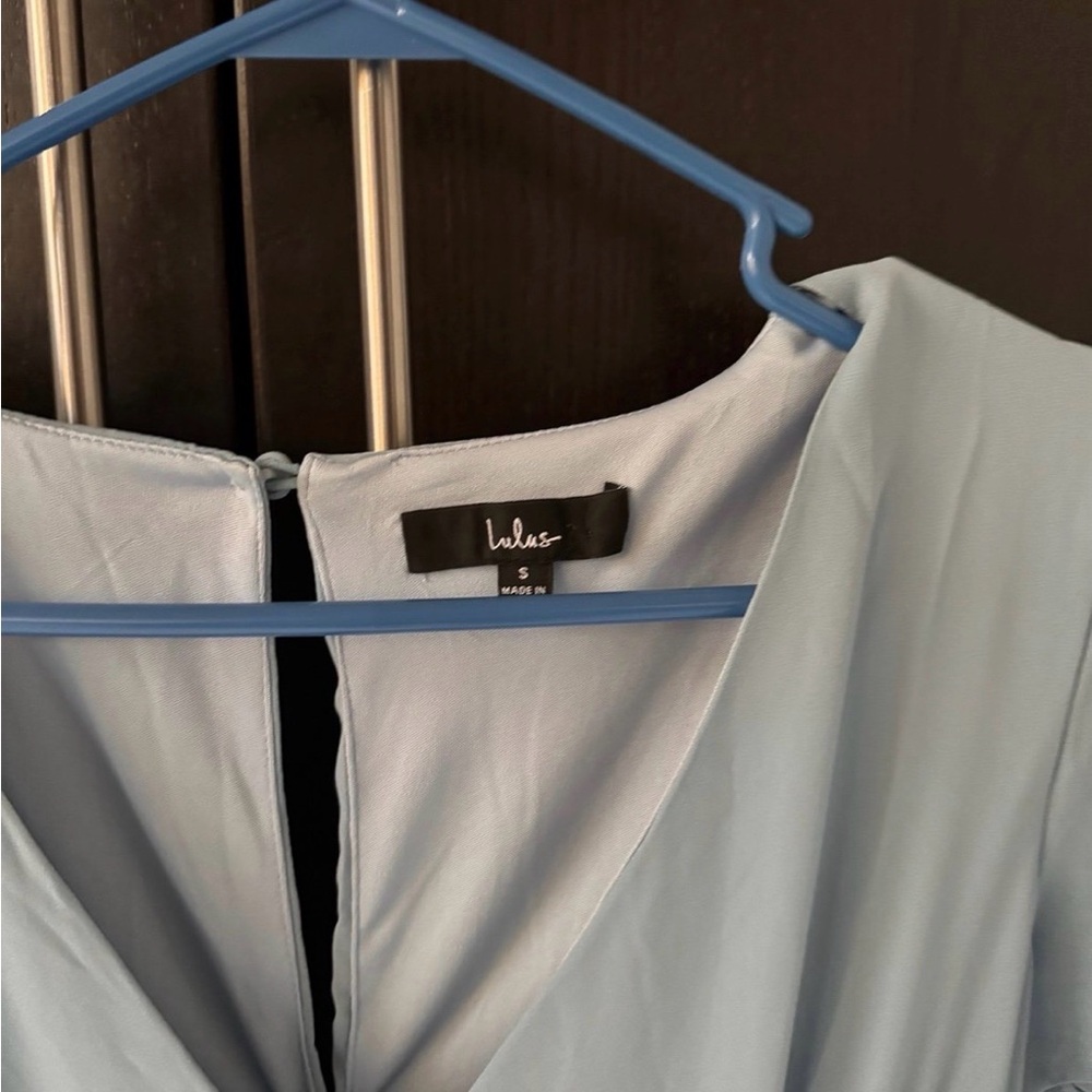 Lulu's Soft Blue Tiered Ruffle Mini Dress - Picture 2 of 3